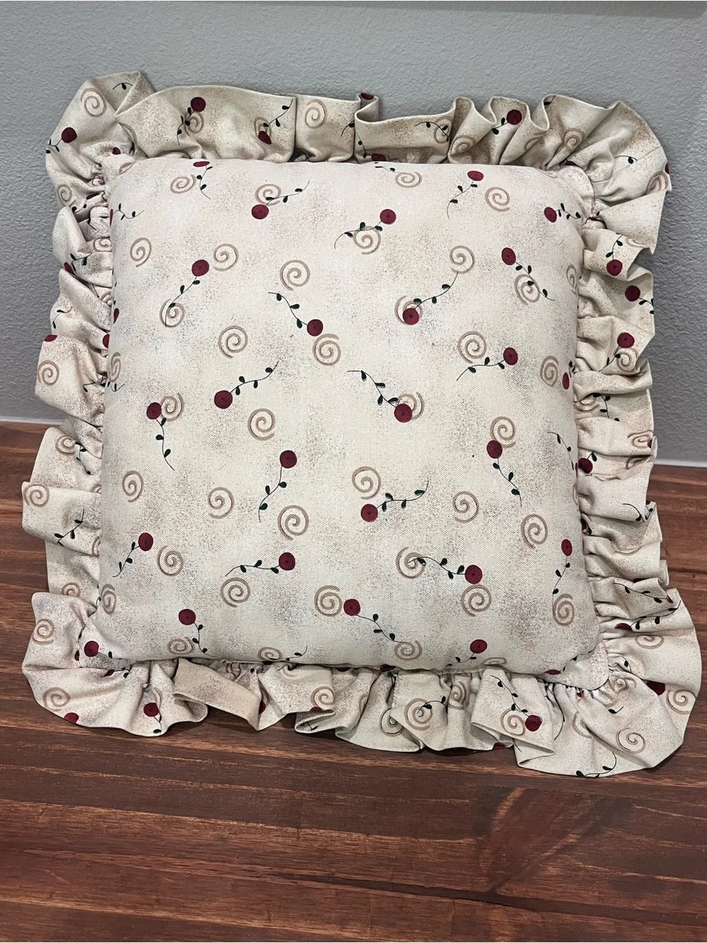 Sunflower Angel Debbie Mumm Accent Pillow Folk Art Cottagecore Garden 14X14”